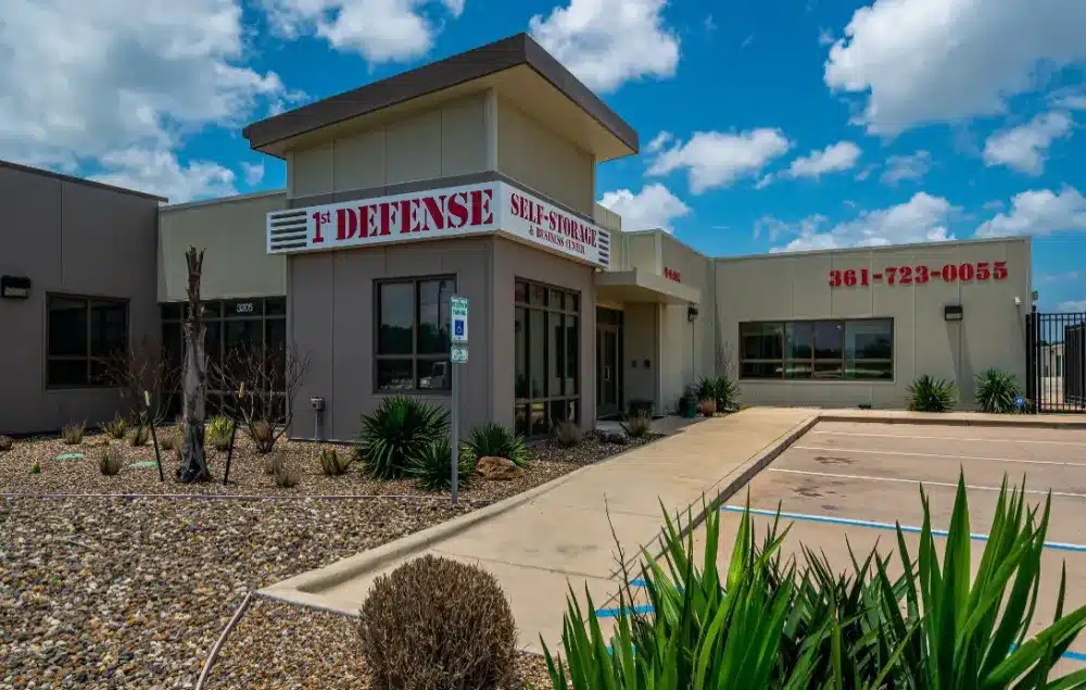 Exterior of 1st Defense Self Storage.