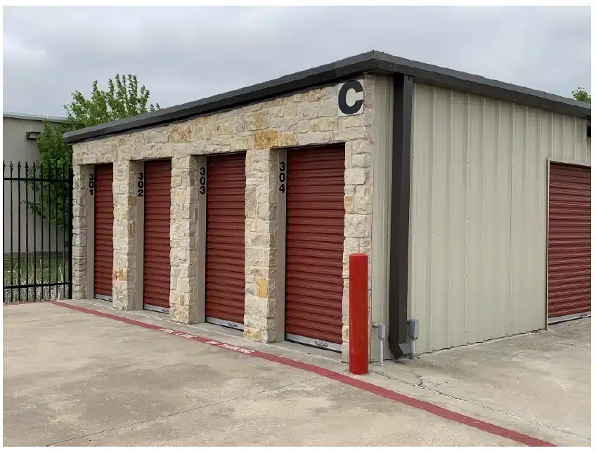 Exterior of storage units.