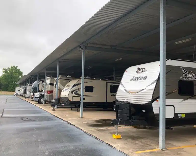 Photo of covered RV parking.