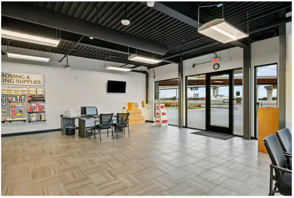 Interior of storage facility office.